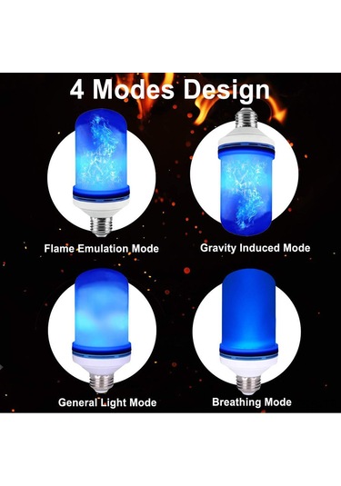 Hfambition Simülasyon Alevli Led Ampul, Mavi Gravite Ateş Işığı, E27 Taban, Dekoratif Aydınlatma Çözümü