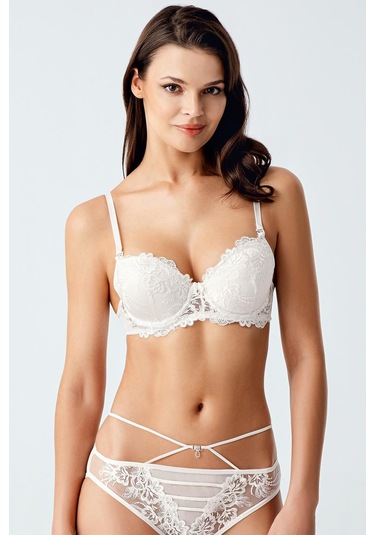 Luw 6122 Ekru Dolgulu Sütyen Külot 2Li Takım Ekru