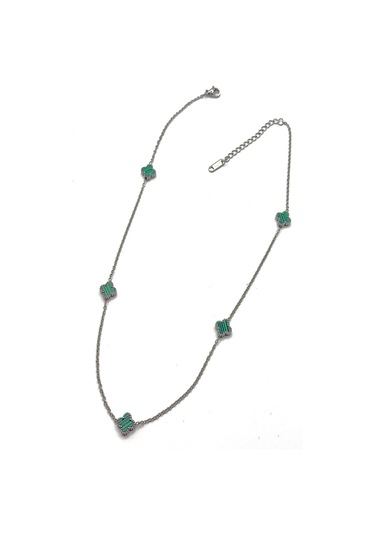 Demokan Düz Minimal Yonca Kolye