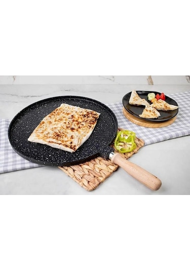 Meşeler Granit Döküm Çok Amaçlı Tava 35 CM Siyah