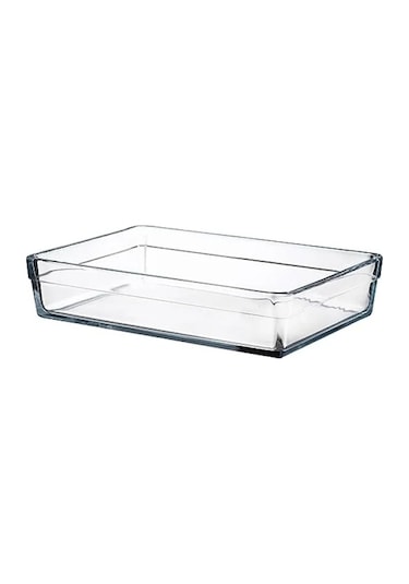 20x29 Cm Şeffaf Borcam Tepsi - 2.5 Litre Kapasite Açık Gri