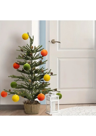 Gateesat 6 Adet Yosun Yeşili Kadife Noel Süsü Dıy Ağaç Ve Ev Dekoru