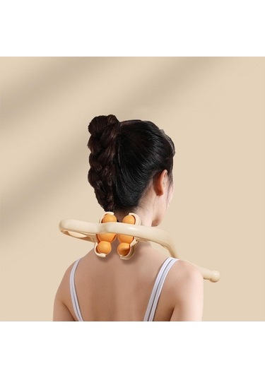 Boyun Ve Omuz Kendi Kendine Masaj Aleti S-şekilli Eğri Tasarımı Omuz Gevşetici Turuncu 08mwıf Turuncu