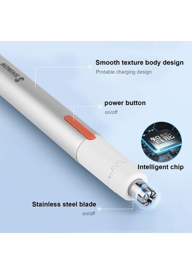 Pazly Yüz Ve Vücut İçin Renkli Makas Kulak Kılı Kesici, Kaş Ve Burun Kılı Döner Bıçak 360 Bm Çok Renkli Çok Renkli