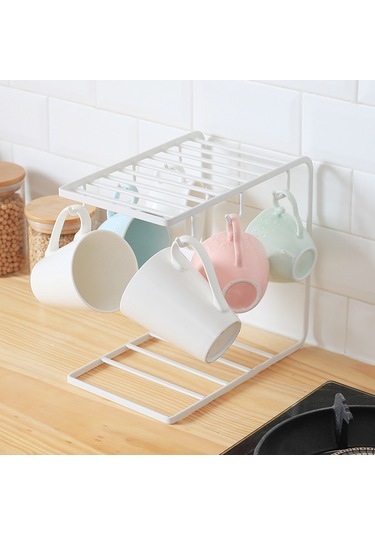 Reedark Beyaz Çok Amaçlı Bardak Kurutma Askısı - Kahve Fincanı Ve Kupa Organizatörü Beyaz