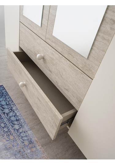 Petra 4 Kapaklı Aynalı Elbise Dolabı Gardrop 160x55x200