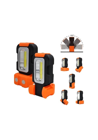 Cc Globall Manyetik Tabanlı Katlanabilir Lamba Ve 3'ün 3'ü Tığ Işi, Taşınabilir Manyetik Piller Dahil Değildir Turuncu