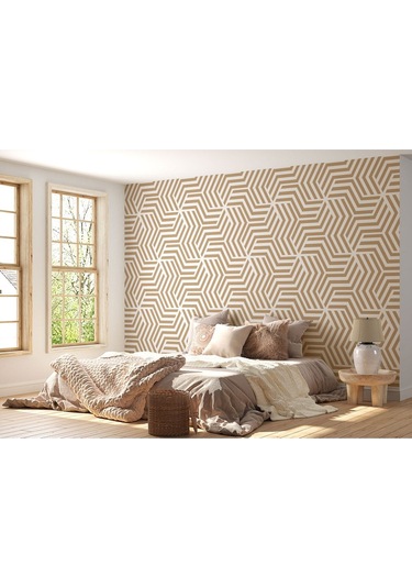 Pastel Renkli Geometrik Desenli Duvar Kağıdı-5783 Çok Renkli