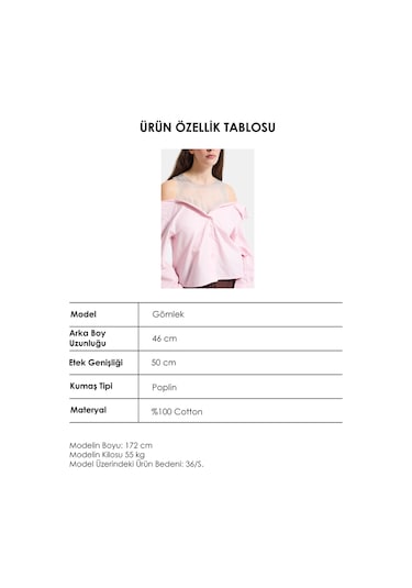 Itsbasic Kadın Pembe Oversize Tül Dantelli Özel Tasarım Gömlek