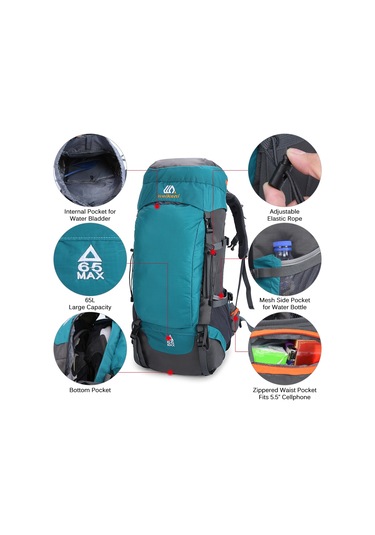 Yuntech01 65l Büyük Kapasiteli Su Geçirmez Sırt Çantası - Kamp Ve Seyahat İçin Mükemmel Koyu Mavi