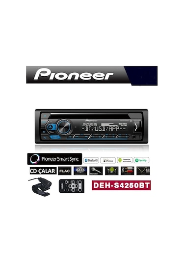 Pıoneer Deh-4250Bt Bluetooth-Cd-Karaoke-2 Amfi-Usb-Spotify-Mitrax
