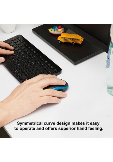 Reedark Logitech M185 Kablosuz Sessiz Ergonomik Mouse - 2.4ghz Alıcılı, Uzun Menzilli, Mavi M185