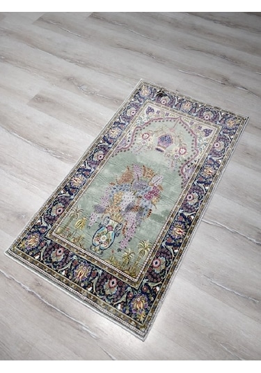 Bambu Halı Seccade Sec16a Yeşil Namazlık 70x110 Cm