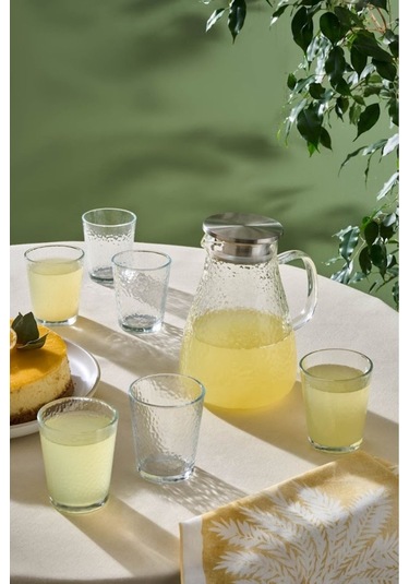 Karaca  Luminous 7 Parça Cam Sürahi ve Bardak Seti Şeffaf