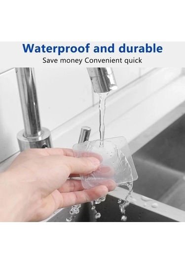 Pazly Şeffaf Çift Taraflı Bant Nano Sihirbaz Bant 100 Adet Isıya Dayanıklı Su Geçirmez Yapıştırıcı