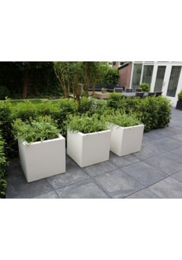 Mofiba Fiberglass Saksı Kare 35cm 35cm 35h Cm Beyaz