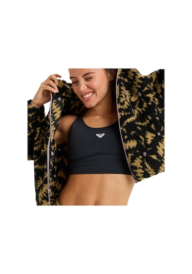 Roxy Roxy Boundless Spirit Zippered Kadın Siyah Polar Ceket 6455 Siyah