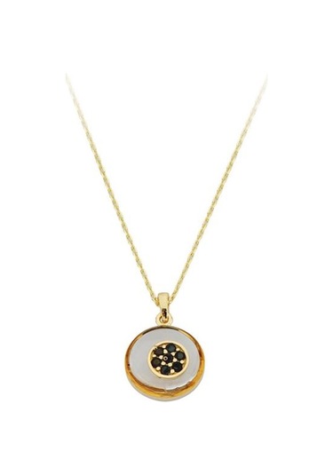 Altın Siyah Taşlı Kolye G10925