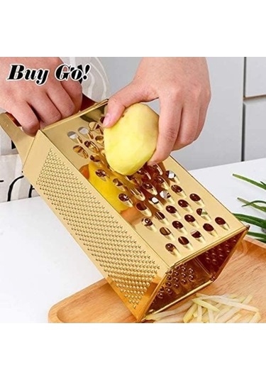 Createtech Patates, Meyve, Peyniri, Zencefil, Sebzeler İçin 4 Taraflı Paslanmaz Çelik Dilimleyici, Büyük Kutu Grateri Diğer