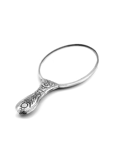 Altın Sepeti GA045 Gümüş Papatyalı El Aynası
