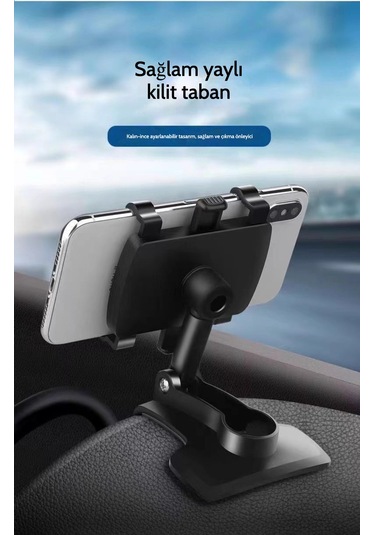 Snapbuy Telefon Araç Tutacağı - Konsol, Torpido Veya Aynaya Takılan, Çok Yönlü, Evrensel Sabitleyici. Siyah