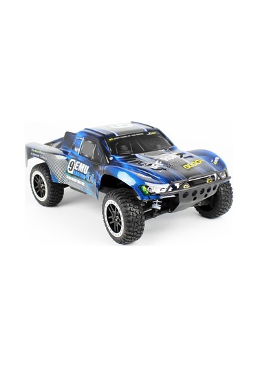 Remo 1022 1/10 Ölçek, 4wd Off Road Short Course 9emu Fırçalı Çift Motorlu, Mavi Kaportalı, Rc Model Araç