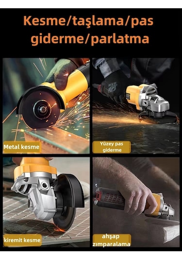 Kraft Hart Profesyonel 900 W 115mm Avuç Içi Taşlama Gri