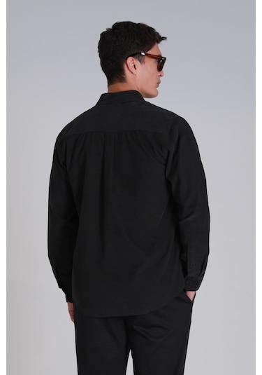Lufian Water Erkek Basic Gömlek Slim Fit Antrasit Antrasit 112010664100110 Antrasit