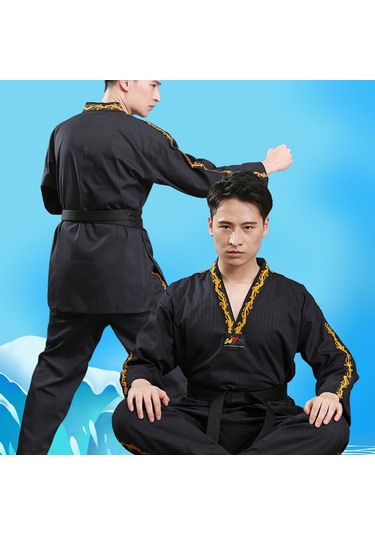 Sones Çocuk Yetişkin Pamuklu Erkek Ve Kadın Tekvando Giyim Eğitim Üniformaları Ejderha Kırmızısı Kırmızı