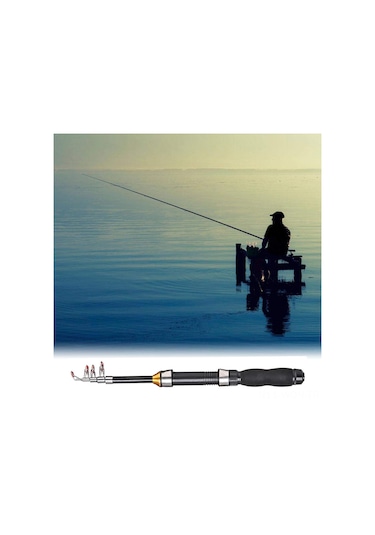 Neevoyu Leo Siyah Taşınabilir Spinning Olta - Seyahat İçin 1.0m, Buz Ve Deniz Olta Seçenekleri, Kolay Kullanım Ve Saklama