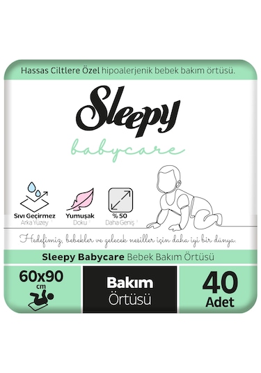 Sleepy Babycare Bebek Bakım Örtüsü 60 x 90 CM 4 x 10 40 Adet