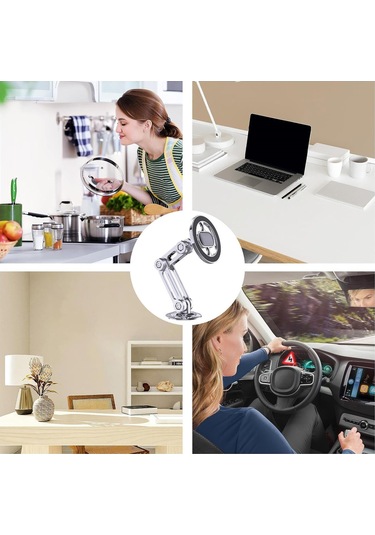 Lemestar Evrensel 360 Dönebilen Güçlü Mıknatıslı Araç Telefon Tutucu - Sarsıntıya Dayanıklı GÜMÜŞ