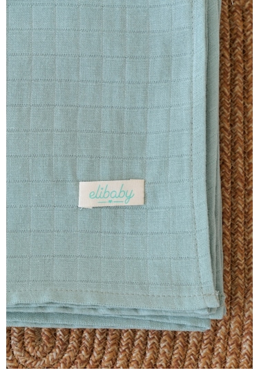 Organik Pamuk Çift Katlı Müslin Örtü Nil Yeşili 75x85 CM Nil Yeşili