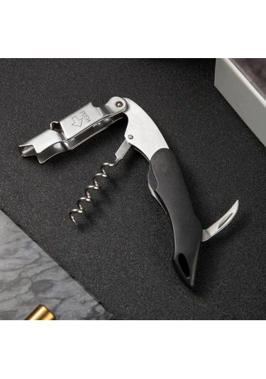 Atay Garage Tirbuşon Siyah Saplı Paslanmaz Çelik Siyah