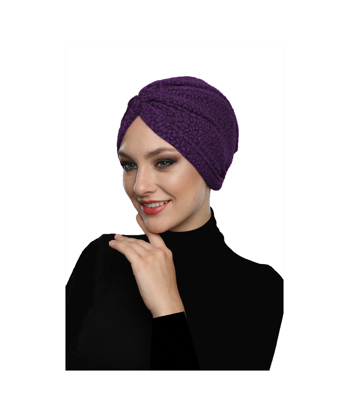 Brokar W Mürdüm Hazır Türban Tesettür Bone Mürdüm