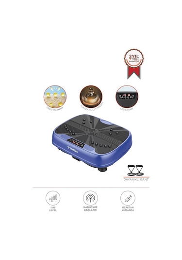 Torima Vep-1000 Mavi Yüksek Titreşimli Programlı Kumandalı Egzersiz Aleti Ve Kondisyon Aleti Mavi