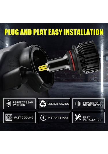 Pazly 360 Derece Ayarlanabilir Led Far Ampulü - H7, H11, 9005, 9006, 9012 Uyumlu, Ultra Parlak, 6000k Beyaz, Kolay Montaj, Ip65 Su Geçirmez