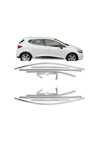 Renault Clio 4 2012--2019 Cam Çerçevesi Krom 12 Prç. P.çelik