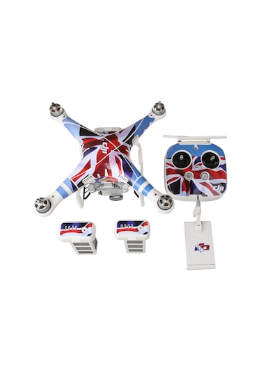 4d İmitasyon Karbon Fiber Pvc Suya Dayanıklılık Etiket Kiti Djı Phantom 3 Quadcopter Ve Uzaktan Kumanda Ve Pil İngiltere Bayrak Deseni Diğer