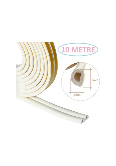 Beyaz Pencere Yalıtım Süngeri Fitili 10 Metre Yapışkanlı Pimapen Kapı Fitili Cam Bandı Sızdırmazlık Fitili 10 M