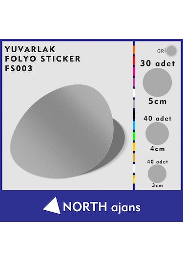 Yuvarlak Folyo Duvar Sticklerı Gri