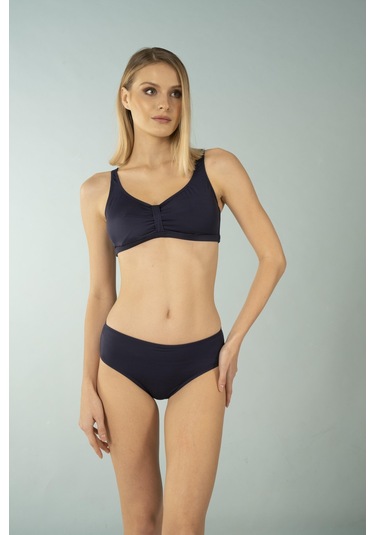 Estiva Luplu Toparlayıcı Yüksek Bel Bikini Takımı - Lacivert