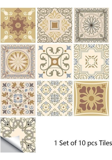 Kırmızı 10 Adet Retro Desen Mat Yüzey Fayansları Etiket Transferleri Kapakları Mutfak B Zemin Dayanıklı Duvar Sticker Dğ. 56865423 Diğer