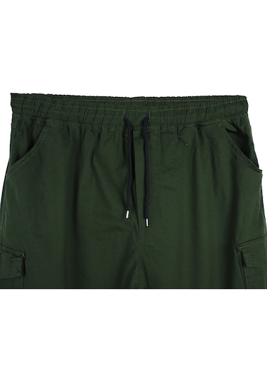 Kargo Cepli 100 Kilo-180 Kilo Arası Için Uygun Erkek Büyük Beden Gabardin Pantolon Yeşil