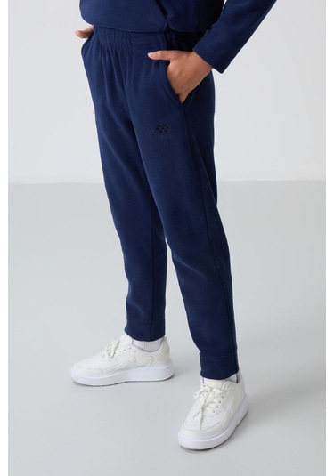 Tommy Life Lacivert Kalın Yumuşak Dokulu Standart Fit Nakışlı Polar Erkek Çocuk Eşofman Takım - 11218 Lacivert