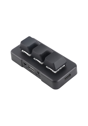 Tenfowee Rgb Işıklı 3 Tuşlu Programlanabilir Makro Klavye, Usb Plug & Play, Abs Malzeme, Oyuncu Ve Dıy İçin Mini Mekanik Klavye Siyah