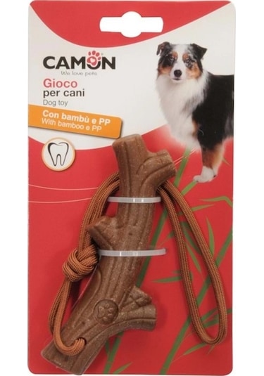 Camon Bambu Ve İpten Üretilmiş Dal Şeklinde Eğlenceli Köpek Oyuncağı 18 Cm
