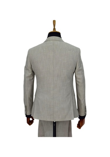Erkek Bej Rengi Regular Fit Takım Elbise Bgl-St03823 001