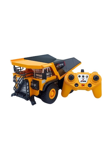 Kamyon 1:18 Ölçek 9 Kanallı Uzaktan Kumandalı Damperli Kamyon Sarı