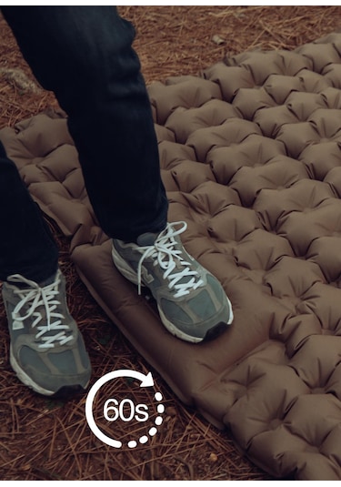 Urban Badger Othila 2 Kişilik Otomatik Şişme Yatak Kahverengi